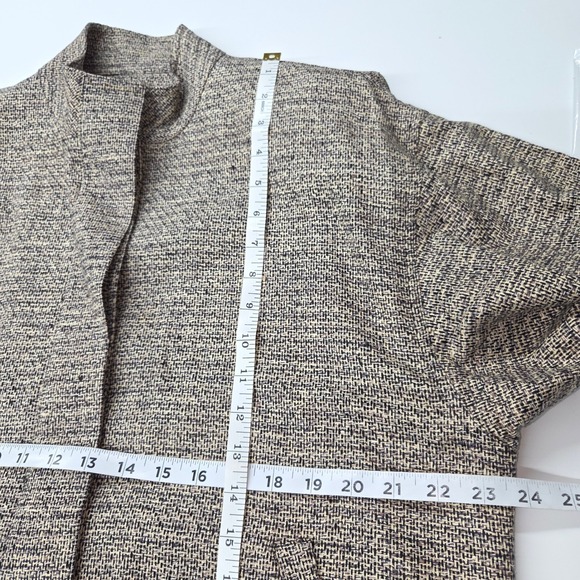 Doncaster Silk Tweed Bomber Jacket Women's Medium Button Front Stand Collar - Picture 3 of 11